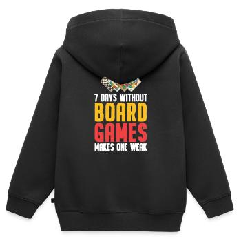 Brettspiel - Kinder Premium Organic Zip Hoodie - Schwarz - Hinten - AI Model Kid Male (0cm)