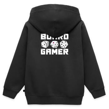 Brettspiel - Kinder Premium Organic Zip Hoodie - Schwarz - Hinten - AI Model Kid Male (0cm)