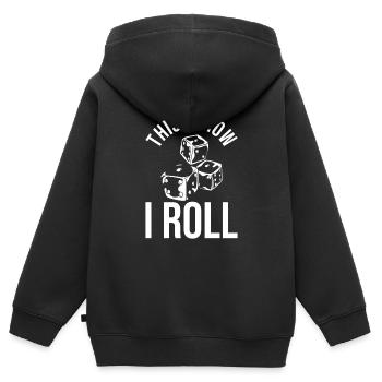 Brettspiel - Kinder Premium Organic Zip Hoodie - Schwarz - Hinten - AI Model Kid Male (0cm)