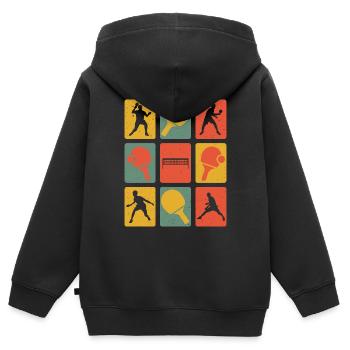 Table Tennis Retro Vintage Table Tennis Player - Kinder Premium Organic Zip Hoodie - Schwarz - Hinten - AI Model Kid Male (0cm)