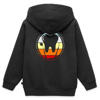 Zahnarzt - Kinder Premium Organic Zip Hoodie - Schwarz - Hinten - AI Model Kid Male (0cm)