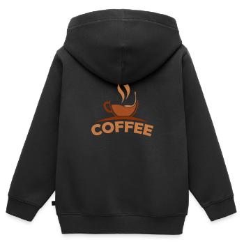 Coffee Coffee Drinker Coffee Lovers - Kids Premium Organic Zip-up Hoodie - black - Back - AI Model Kid Male (0cm)