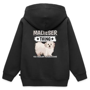 Malteser It's A Malteser Thing - Kids Premium Organic Zip-up Hoodie - black - Back - AI Model Kid Male (0cm)