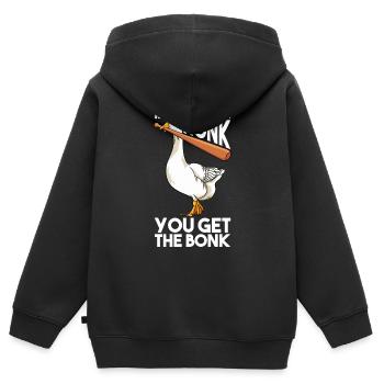 Mess With The Honk You Get The Bonk - Sweat Premium à capuche zippé enfant bio - noir - Dos - AI Model Kid Male (0cm)