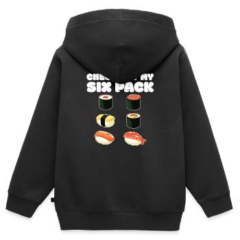 Sushi - Sweat Premium à capuche zippé enfant bio - noir - Dos - AI Model Kid Male (0cm)