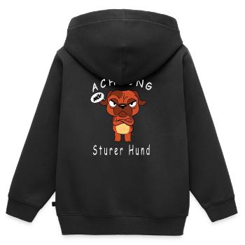 Sturer Hund Dickkopf Sturer Bock - Kinder Premium Organic Zip Hoodie - Schwarz - Hinten - AI Model Kid Male (0cm)
