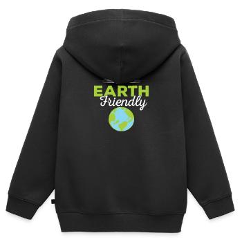Ich bin umweltfreundliche Umwelt Erneuerbare Energien - Kinder Premium Organic Zip Hoodie - Schwarz - Hinten - AI Model Kid Male (0cm)