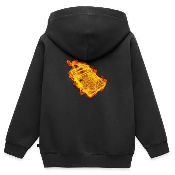 Fire Accountant Math Calculator - Kids Premium Organic Zip-up Hoodie - black - Back - AI Model Kid Male (0cm)