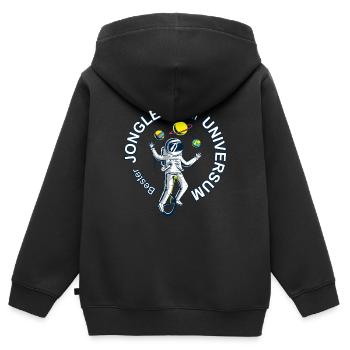 Astronaut ist bester Jongleur im Universum - Kinder Premium Organic Zip Hoodie - Schwarz - Hinten - AI Model Kid Male (0cm)