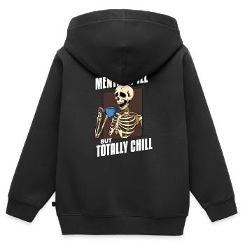 Psychisch Krank Aber Total Kühlen - Kinder Premium Organic Zip Hoodie - Schwarz - Hinten - AI Model Kid Male (0cm)