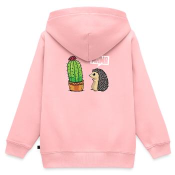 Hérisson - Sweat Premium à capuche zippé enfant bio - rose - Dos - AI Model Kid Female (0cm)