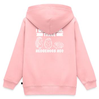 Hérisson - Sweat Premium à capuche zippé enfant bio - rose - Dos - AI Model Kid Female (0cm)