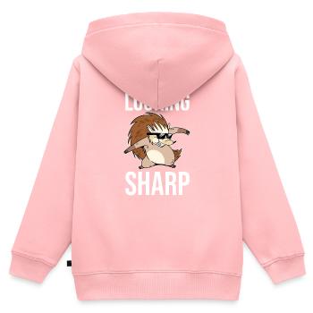Hérisson - Sweat Premium à capuche zippé enfant bio - rose - Dos - AI Model Kid Female (0cm)