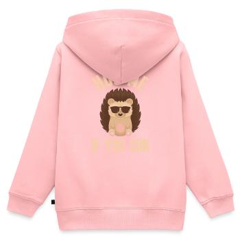 Hérisson - Sweat Premium à capuche zippé enfant bio - rose - Dos - AI Model Kid Female (0cm)