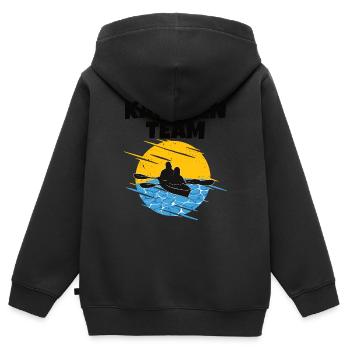 Kanuten Team Kanu fahren - Kinder Premium Organic Zip Hoodie - Schwarz - Hinten - AI Model Kid Male (0cm)