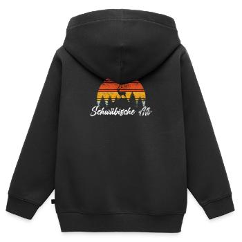 Schwäbische Alb Wandern Wanderurlaub Geschenk - Kinder Premium Organic Zip Hoodie - Schwarz - Hinten - AI Model Kid Male (0cm)