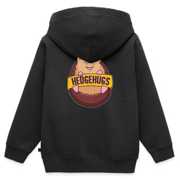 Igel - Kinder Premium Organic Zip Hoodie - Schwarz - Hinten - AI Model Kid Male (0cm)