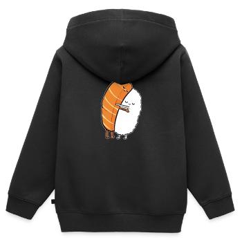 Sushi Hug Anime Chefkoch Nigiri Reis Maki Foodie - Kinder Premium Organic Zip Hoodie - Schwarz - Hinten - AI Model Kid Male (0cm)
