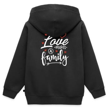 Adoption Familie Pflegekind Pflegeeltern - Kinder Premium Organic Zip Hoodie - Schwarz - Hinten - AI Model Kid Male (0cm)