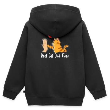Meilleur Cat Dad Ever Cat L amer Papa Best Dad - Sweat Premium à capuche zippé enfant bio - noir - Dos - AI Model Kid Male (0cm)