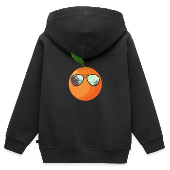 Orange Mit Sonnenbrille Geschenk - Kinder Premium Organic Zip Hoodie - Schwarz - Hinten - AI Model Kid Male (0cm)