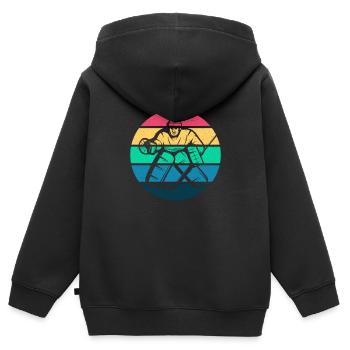 Eishockey - Kinder Premium Organic Zip Hoodie - Schwarz - Hinten - AI Model Kid Male (0cm)