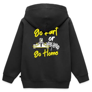 Go Kart Or Go Home Go-kart - Kids Premium Organic Zip-up Hoodie - black - Back - AI Model Kid Male (0cm)