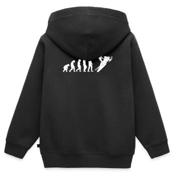 Evolution Motorschlitten Schneemobil - Kinder Premium Organic Zip Hoodie - Schwarz - Hinten - AI Model Kid Male (0cm)