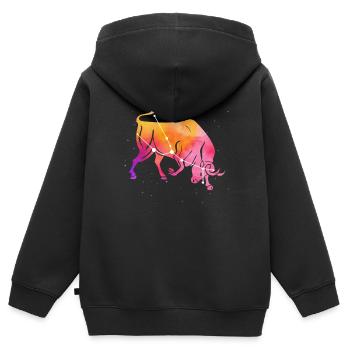 Bélier Signe astrologique Horoscope Astrologie - Sweat Premium à capuche zippé enfant bio - noir - Dos - AI Model Kid Male (0cm)