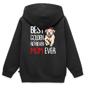 Golden-Retriever | Golden Retriever - Kinder Premium Organic Zip Hoodie - Schwarz - Hinten - AI Model Kid Male (0cm)
