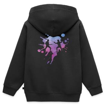 Fechter Sport Degen Fechtsport Fechten - Kinder Premium Organic Zip Hoodie - Schwarz - Hinten - AI Model Kid Male (0cm)