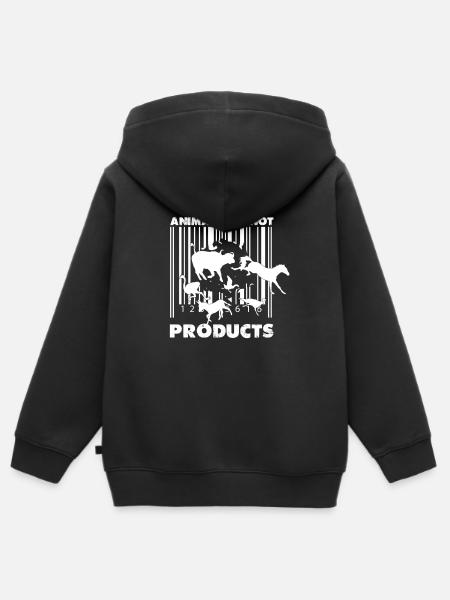 Animals are not products Animal welfare rights - Kids Premium Organic Zip-up Hoodie - black