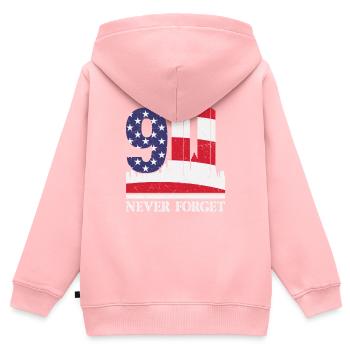 9-11 20 Never Forget Year Anniversary - Kinder Premium Organic Zip Hoodie - Rosa - Hinten - AI Model Kid Female (0cm)