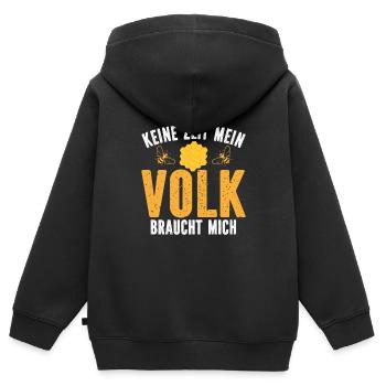 Keine Zeit mein Volk braucht mich - Kinder Premium Organic Zip Hoodie - Schwarz - Hinten - AI Model Kid Male (0cm)
