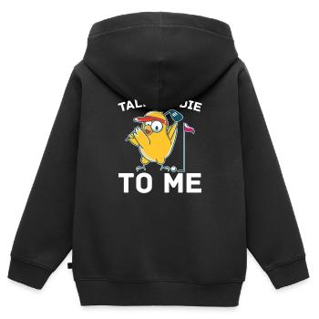 Golfeur Golf golf golf golf - Sweat Premium à capuche zippé enfant bio - noir - Dos - AI Model Kid Male (0cm)