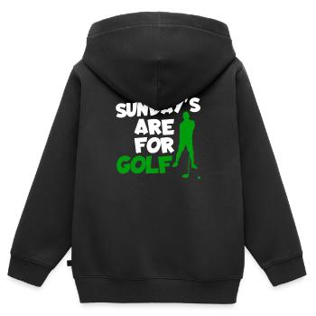 Golfeur Golf golf golf golf - Sweat Premium à capuche zippé enfant bio - noir - Dos - AI Model Kid Male (0cm)