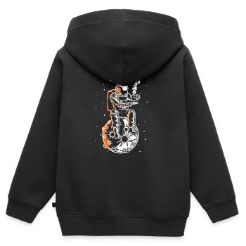 Astronaute Avec Une tasse de café Amant - Sweat Premium à capuche zippé enfant bio - noir - Dos - AI Model Kid Male (0cm)