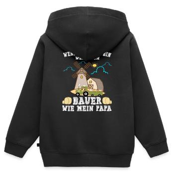 Landwirt Kinder wie Papa Bauer werden - Kinder Premium Organic Zip Hoodie - Schwarz - Hinten - AI Model Kid Male (0cm)
