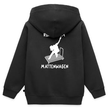 Runter vom Mattenwagen Geschenk Spruch Trainer - Kinder Premium Organic Zip Hoodie - Schwarz - Hinten - AI Model Kid Male (0cm)