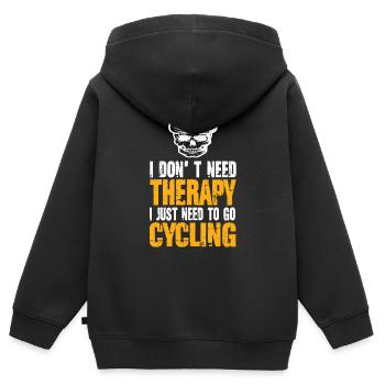Rennrad - Kinder Premium Organic Zip Hoodie - Schwarz - Hinten - AI Model Kid Male (0cm)