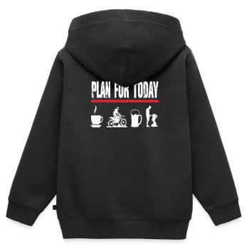 Motocross Plan for Today - Sweat Premium à capuche zippé enfant bio - noir - Dos - AI Model Kid Male (0cm)