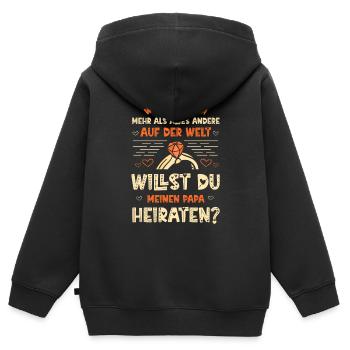 Heiratsantrag Stiefvater - Kinder Premium Organic Zip Hoodie - Schwarz - Hinten - AI Model Kid Male (0cm)