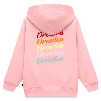 Dresde - Sweat Premium à capuche zippé enfant bio - rose - Dos - AI Model Kid Female (0cm)