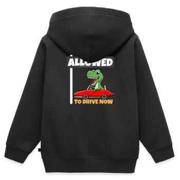 Allowed To Drive Now Crocodile Driver's License - Kids Premium Organic Zip-up Hoodie - black - Back - AI Model Kid Male (0cm)