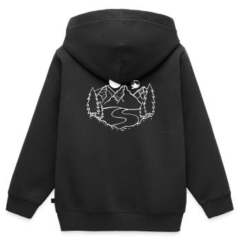 Winterlandschaft Snowboarder Skilift Geschenk - Kinder Premium Organic Zip Hoodie - Schwarz - Hinten - AI Model Kid Male (0cm)
