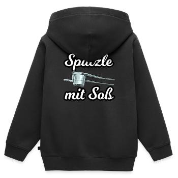 Spätzle mit Soß für einen Schwabe Stuttgarter - Kinder Premium Organic Zip Hoodie - Schwarz - Hinten - AI Model Kid Male (0cm)