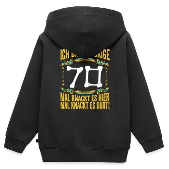 70 Geburtstag 70 Ehrentag 70 Jubiläum - Kinder Premium Organic Zip Hoodie - Schwarz - Hinten - AI Model Kid Male (0cm)