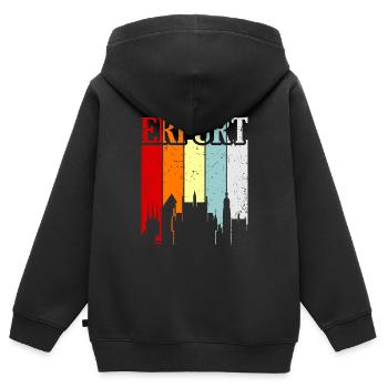 Erfurt - Kinder Premium Organic Zip Hoodie - Schwarz - Hinten - AI Model Kid Male (0cm)