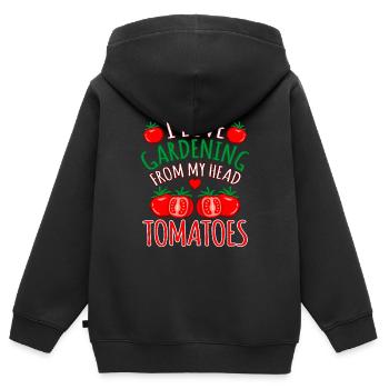 Tomate - Kinder Premium Organic Zip Hoodie - Schwarz - Hinten - AI Model Kid Male (0cm)