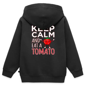 Tomate - Kinder Premium Organic Zip Hoodie - Schwarz - Hinten - AI Model Kid Male (0cm)